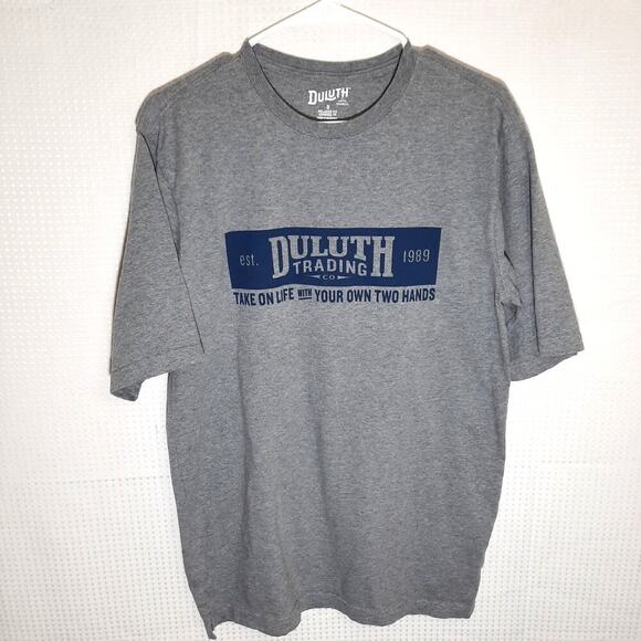 Duluth Trading S T-Shirt Men Gray Longtail Relaxed Fit Take On Life Graphic - Picture 1 of 5